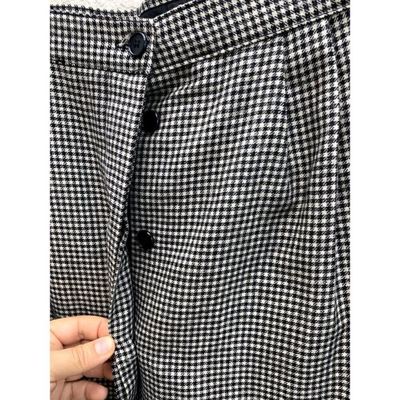 Giorgio Sant'Angelo Classy Merino Wool Gingham Pattern A-Line Skirt 6 - Picture 3 of 7